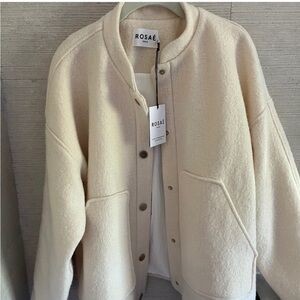 Rosae Paris Cream Bomber Jacket